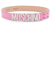 Женский розовый кожаный ремень от Moschino