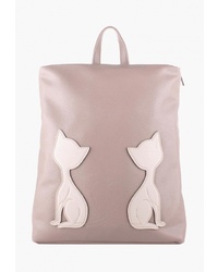 Женский розовый кожаный рюкзак с принтом от L-Craft