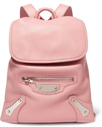 Женский розовый кожаный рюкзак от Balenciaga