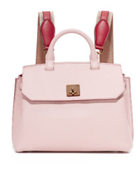 Женский розовый кожаный рюкзак от MCM