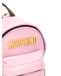 Мужской розовый кожаный рюкзак от Moschino