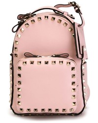 Женский розовый кожаный рюкзак от Valentino