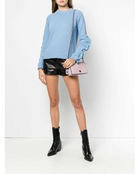 Розовый кожаный стеганый клатч от Coach