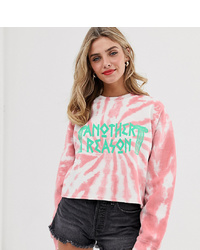 Розовый короткий свитер с принтом тай-дай от Another Reason