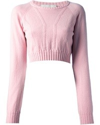 Розовый короткий свитер от Louise Goldin