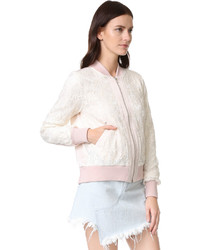 Женский розовый кружевной бомбер от Clu