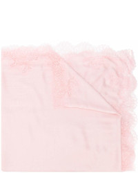 Женский розовый кружевной шарф от Valentino