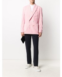 Мужской розовый льняной двубортный пиджак от MACKINTOSH