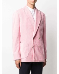 Мужской розовый льняной двубортный пиджак от MACKINTOSH
