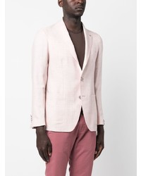 Мужской розовый льняной пиджак от Tagliatore