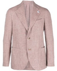 Мужской розовый льняной пиджак от Lardini