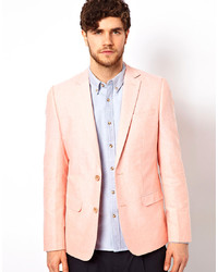 Мужской розовый льняной пиджак от Minimum
