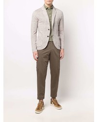 Мужской розовый льняной пиджак от Lardini