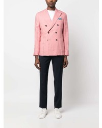 Мужской розовый льняной пиджак от Manuel Ritz