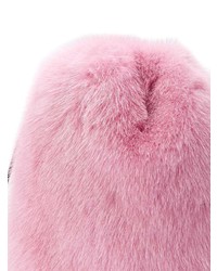 Женский розовый меховой рюкзак от Simonetta Ravizza