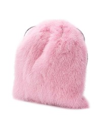 Женский розовый меховой рюкзак от Simonetta Ravizza