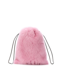 Женский розовый меховой рюкзак от Simonetta Ravizza