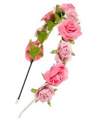 Розовый ободок/повязка с цветочным принтом