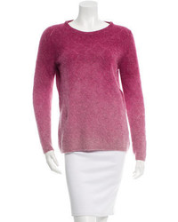Розовый омбре свитер с круглым вырезом