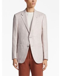 Мужской розовый пиджак в клетку от Zegna