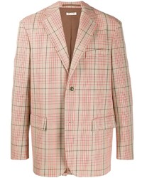 Мужской розовый пиджак в шотландскую клетку от Marni