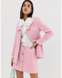 Женский розовый пиджак в шотландскую клетку от Résumé