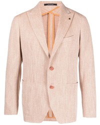 Мужской розовый пиджак с вышивкой от Tagliatore