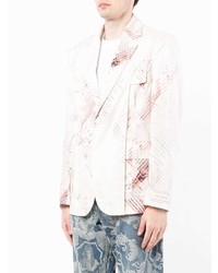 Мужской розовый пиджак с принтом от Feng Chen Wang