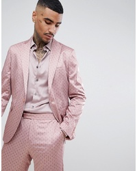 Мужской розовый пиджак с принтом от ASOS DESIGN
