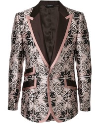 Мужской розовый пиджак с принтом от Dolce & Gabbana