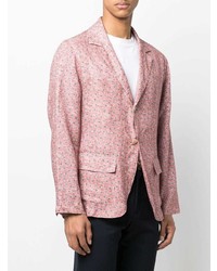 Мужской розовый пиджак с принтом от Finamore 1925 Napoli