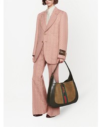 Мужской розовый пиджак с принтом от Gucci