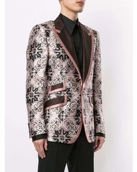 Мужской розовый пиджак с принтом от Dolce & Gabbana
