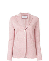 Розовый пиджак с узором "в ёлочку"