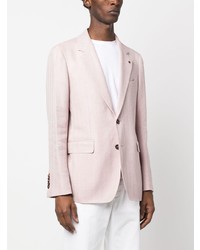Мужской розовый пиджак с узором "в ёлочку" от Tagliatore