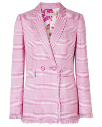 Женский розовый пиджак с узором "гусиные лапки" от Emilio Pucci