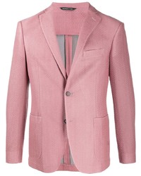 Розовый пиджак с узором зигзаг