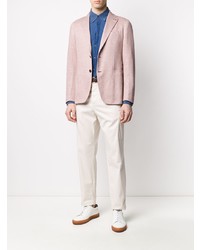 Мужской розовый пиджак с узором зигзаг от Tagliatore