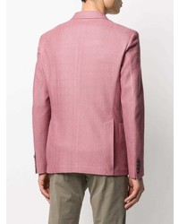Мужской розовый пиджак с узором зигзаг от Tonello