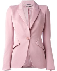 Женский розовый пиджак от Alexander McQueen