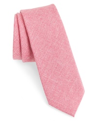 Розовый плетеный галстук