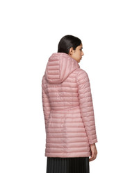 Женский розовый пуховик от Moncler