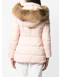 Женский розовый пуховик от Cavalli Class