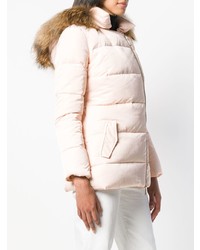 Женский розовый пуховик от Cavalli Class