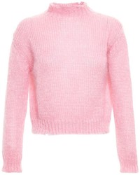 Женский розовый пушистый свитер с круглым вырезом от Filles a papa