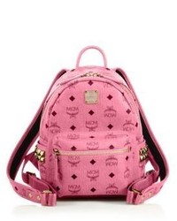 Розовый рюкзак из плотной ткани со звездами