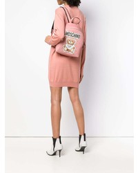 Женский розовый рюкзак с принтом от Moschino