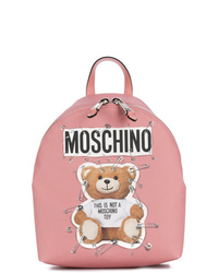 Женский розовый рюкзак с принтом от Moschino