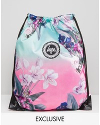 Женский розовый рюкзак с цветочным принтом от Hype