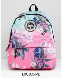 Женский розовый рюкзак с цветочным принтом от Hype
